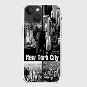 Чехол для iPhone 13 mini с принтом Улицы Нью Йорка в Петрозаводске,  |  | city | collage | houses | new york | skyscrapers | streets | usa | город | дома | коллаж | нью йорка | сша | улицы