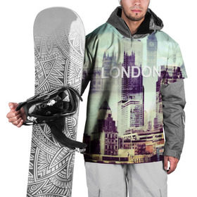 Накидка на куртку 3D с принтом Улицы Лондона в Петрозаводске, 100% полиэстер |  | Тематика изображения на принте: collage | england | london | англия | коллаж | лондон