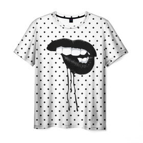 Мужская футболка 3D с принтом Black Lips в Петрозаводске, 100% полиэфир | прямой крой, круглый вырез горловины, длина до линии бедер | black | girl | lips | lipstick | love | губы | девушка | женщина | любовь | помада | страсть | черный