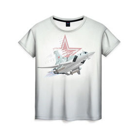 Женская футболка 3D с принтом Ту-22 в Петрозаводске, 100% полиэфир ( синтетическое хлопкоподобное полотно) | прямой крой, круглый вырез горловины, длина до линии бедер | авиация