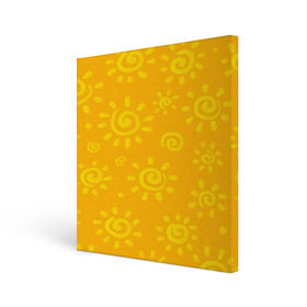 Холст квадратный с принтом Солнышко в Петрозаводске, 100% ПВХ |  | желтый | паттерн | солнце | яркий