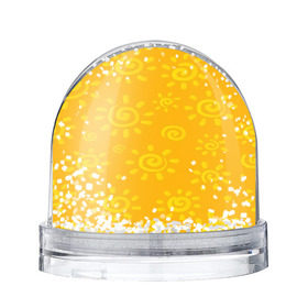 Снежный шар с принтом Солнышко в Петрозаводске, Пластик | Изображение внутри шара печатается на глянцевой фотобумаге с двух сторон | желтый | паттерн | солнце | яркий