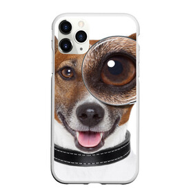 Чехол для iPhone 11 Pro матовый с принтом Джек рассел с лупой в Петрозаводске, Силикон |  | волкодав | дворняжка | джек | джек рассел | домашние животные | любимец | мопс | овчарка | пес | песик | питомец | рассел | сенбернар | собака | собачка