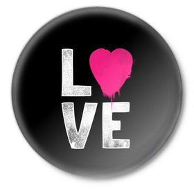 Значок с принтом Love в Петрозаводске,  металл | круглая форма, металлическая застежка в виде булавки | Тематика изображения на принте: amour | faith | happy | heart | hope | love | амур | вера | любовь | надежда | сердце | счастье