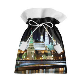 Подарочный 3D мешок с принтом Москва в Петрозаводске, 100% полиэстер | Размер: 29*39 см | Тематика изображения на принте: город | ночь | пейзаж