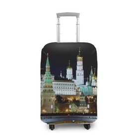 Чехол для чемодана 3D с принтом Москва в Петрозаводске, 86% полиэфир, 14% спандекс | двустороннее нанесение принта, прорези для ручек и колес | город | ночь | пейзаж