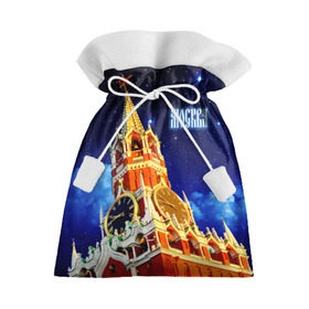Подарочный 3D мешок с принтом Москва в Петрозаводске, 100% полиэстер | Размер: 29*39 см | Тематика изображения на принте: кремль | небо | ночь