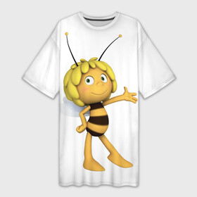 Платье-футболка 3D с принтом Пчелка Майя в Петрозаводске,  |  | пчелка майя