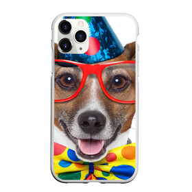 Чехол для iPhone 11 Pro матовый с принтом Джек рассел - клоун в Петрозаводске, Силикон |  | волкодав | дворняжка | джек | джек рассел | домашние животные | любимец | мопс | овчарка | пес | песик | питомец | рассел | сенбернар | собака | собачка