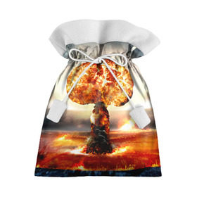 Подарочный 3D мешок с принтом Атомный взрыв в Петрозаводске, 100% полиэстер | Размер: 29*39 см | city | earth | explosion | mushroom | night | nuclear | sky | атомный | взрыв | город | гриб | земля | небо | ночь