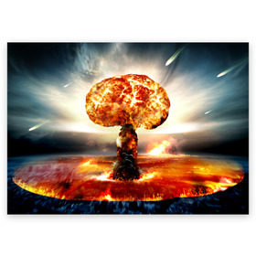 Поздравительная открытка с принтом Атомный взрыв в Петрозаводске, 100% бумага | плотность бумаги 280 г/м2, матовая, на обратной стороне линовка и место для марки
 | Тематика изображения на принте: city | earth | explosion | mushroom | night | nuclear | sky | атомный | взрыв | город | гриб | земля | небо | ночь