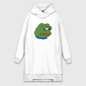 Платье-худи хлопок с принтом SAD FROG в Петрозаводске,  |  | meme | pepe frog | pepe the frog | sad frog | грустная лягушка | мем