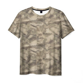 Мужская футболка 3D с принтом Камуфляж в Петрозаводске, 100% полиэфир | прямой крой, круглый вырез горловины, длина до линии бедер | камуфляж | песок | пустыня | разведка | спецназ