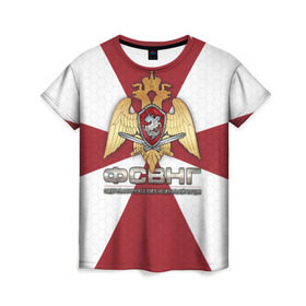 Женская футболка 3D с принтом ФСВНГ (Росгвардия) в Петрозаводске, 100% полиэфир ( синтетическое хлопкоподобное полотно) | прямой крой, круглый вырез горловины, длина до линии бедер | вв | внг | внутренние войска | национальная гвардия | орел | росгвардия | фсвнг