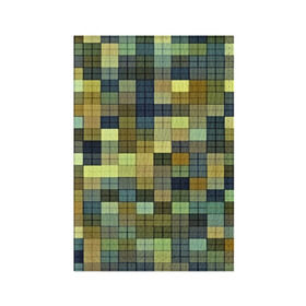 Обложка для паспорта матовая кожа с принтом Клетка в Петрозаводске, натуральная матовая кожа | размер 19,3 х 13,7 см; прозрачные пластиковые крепления | пиксель | разноцветный | ячейки