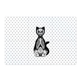 Магнитный плакат 3Х2 с принтом Готический кот в Петрозаводске, Полимерный материал с магнитным слоем | 6 деталей размером 9*9 см | bone | cat | death | feline | gothic | hipster | kitty | meow | skelet | skull | tatoo | готика | кости | кот | котенок | котик | кошка | мяу | скелет | тату | хипстер | череп