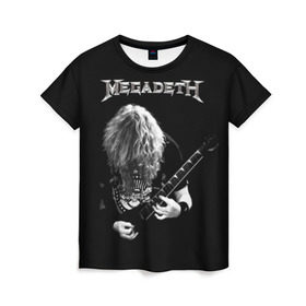 Женская футболка 3D с принтом Dave Mustaine в Петрозаводске, 100% полиэфир ( синтетическое хлопкоподобное полотно) | прямой крой, круглый вырез горловины, длина до линии бедер | dave | megadeth | metal | mustaine | rattlehead | rock | thrash | vic | дейв | мастейн | мегадет | метал | рок | треш