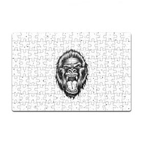 Пазл магнитный 126 элементов с принтом Рык гориллы в Петрозаводске, полимерный материал с магнитным слоем | 126 деталей, размер изделия —  180*270 мм | animal | beast | gorilla | head | monkey | nature | rage | roar | голова | горилла | жиивотное | зверь | обезьяна | природа | рык | ярость