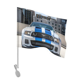 Флаг для автомобиля с принтом Ford Shelby в Петрозаводске, 100% полиэстер | Размер: 30*21 см | ford | mustang | shelby | авто | автомобили | машины | новинки | полоски | фары | форд