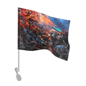 Флаг для автомобиля с принтом Warhammer в Петрозаводске, 100% полиэстер | Размер: 30*21 см | blood angels | space marine | warhammer 40k | wh40k | броня | воина | воины | солдаты