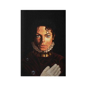 Обложка для паспорта матовая кожа с принтом Король Майкл Джексон в Петрозаводске, натуральная матовая кожа | размер 19,3 х 13,7 см; прозрачные пластиковые крепления | Тематика изображения на принте: king | michael jackson | pop music | король | майкл | музыка | перчатка | поп музыка