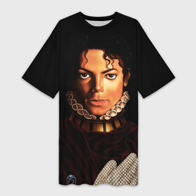 Платье-футболка 3D с принтом Король Майкл Джексон в Петрозаводске,  |  | king | michael jackson | pop music | король | майкл | музыка | перчатка | поп музыка