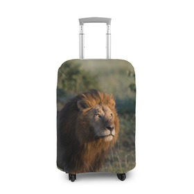 Чехол для чемодана 3D с принтом Лев в Петрозаводске, 86% полиэфир, 14% спандекс | двустороннее нанесение принта, прорези для ручек и колес | амурский | животные | киса | кот | котенок | кошка | лев | львица | пума | рысь | серый | тигр | хищник