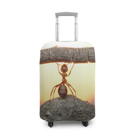 Чехол для чемодана 3D с принтом Муравей в Петрозаводске, 86% полиэфир, 14% спандекс | двустороннее нанесение принта, прорези для ручек и колес | ветка | жук | закат | камень | муравей | насекомые | природа