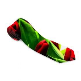 Галстук 3D с принтом Тюльпаны в Петрозаводске, 100% полиэстер | Длина 148 см; Плотность 150-180 г/м2 | Тематика изображения на принте: flower | букет | весна | красные | цветочки | цветы