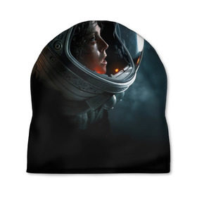 Шапка 3D с принтом Девушка космонавт в Петрозаводске, 100% полиэстер | универсальный размер, печать по всей поверхности изделия | alien | космос | рипли | скафандр | чужой