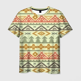 Мужская футболка 3D с принтом Африканские мотивы в Петрозаводске, 100% полиэфир | прямой крой, круглый вырез горловины, длина до линии бедер | народные | узор | этника | этнические