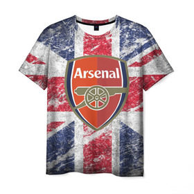 Мужская футболка 3D с принтом British Arsenal в Петрозаводске, 100% полиэфир | прямой крой, круглый вырез горловины, длина до линии бедер | арсена | британский флаг | эмблема