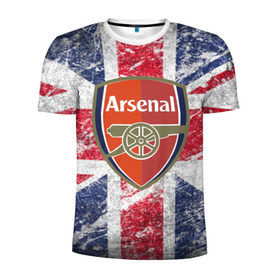 Мужская футболка 3D спортивная с принтом British Arsenal в Петрозаводске, 100% полиэстер с улучшенными характеристиками | приталенный силуэт, круглая горловина, широкие плечи, сужается к линии бедра | арсена | британский флаг | эмблема