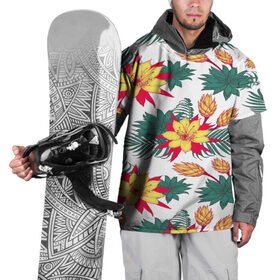Накидка на куртку 3D с принтом Tropical Pattern в Петрозаводске, 100% полиэстер |  | flower | поле | тропики | тропический | цветочки | цветы