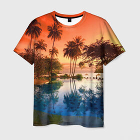 Мужская футболка 3D с принтом Таиланд в Петрозаводске, 100% полиэфир | прямой крой, круглый вырез горловины, длина до линии бедер | Тематика изображения на принте: beach | clouds | hiking | sea | sky | sunset | swimming pool | thailand | бассейн | закат | море | небо | облака | пляж | таиланд | туризм
