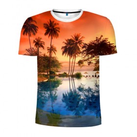 Мужская футболка 3D спортивная с принтом Таиланд в Петрозаводске, 100% полиэстер с улучшенными характеристиками | приталенный силуэт, круглая горловина, широкие плечи, сужается к линии бедра | beach | clouds | hiking | sea | sky | sunset | swimming pool | thailand | бассейн | закат | море | небо | облака | пляж | таиланд | туризм