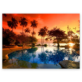 Поздравительная открытка с принтом Таиланд в Петрозаводске, 100% бумага | плотность бумаги 280 г/м2, матовая, на обратной стороне линовка и место для марки
 | Тематика изображения на принте: beach | clouds | hiking | sea | sky | sunset | swimming pool | thailand | бассейн | закат | море | небо | облака | пляж | таиланд | туризм