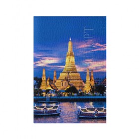 Обложка для паспорта матовая кожа с принтом Таиланд в Петрозаводске, натуральная матовая кожа | размер 19,3 х 13,7 см; прозрачные пластиковые крепления | таиланд