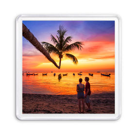 Магнит 55*55 с принтом Таиланд в Петрозаводске, Пластик | Размер: 65*65 мм; Размер печати: 55*55 мм | Тематика изображения на принте: beach | clouds | love | palm tree | people | sea | sky | sunset | thailand | tourism | закат | любовь | люди | море | небо | облака | пальма | пляж | таиланд | туризм