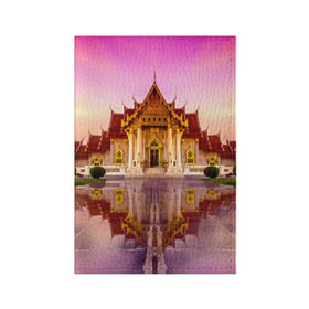 Обложка для паспорта матовая кожа с принтом Таиланд в Петрозаводске, натуральная матовая кожа | размер 19,3 х 13,7 см; прозрачные пластиковые крепления | landmark | reflection | temple | thailand | tourism | water | вода | достопримечательность | отражение | таиланд | туризм | храм