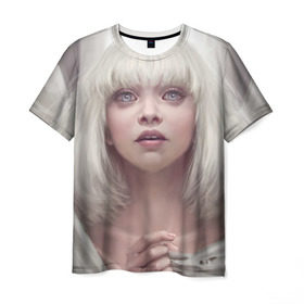 Мужская футболка 3D с принтом Sia в Петрозаводске, 100% полиэфир | прямой крой, круглый вырез горловины, длина до линии бедер | angel | pop | sia | ангел | поп | сиа