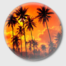 Значок с принтом Таиланд в Петрозаводске,  металл | круглая форма, металлическая застежка в виде булавки | clouds | nature | palms | sky | sunset | thailand | tourism | закат | небо | облака | пальмы | природа | таиланд | туризм