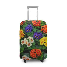 Чехол для чемодана 3D с принтом Фиалки в Петрозаводске, 86% полиэфир, 14% спандекс | двустороннее нанесение принта, прорези для ручек и колес | flower | лето | поле | полевой цветок | цветочки | цветы