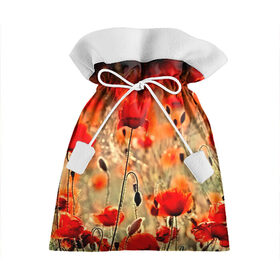 Подарочный 3D мешок с принтом Маковое поле в Петрозаводске, 100% полиэстер | Размер: 29*39 см | flower | красные | лето | поле | полевой цветок | цветочки | цветы