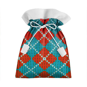Подарочный 3D мешок с принтом Knitting pattern в Петрозаводске, 100% полиэстер | Размер: 29*39 см | Тематика изображения на принте: вязаный | рождество | свитер | текстура