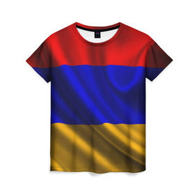 Женская футболка 3D с принтом Флаг Армения в Петрозаводске, 100% полиэфир ( синтетическое хлопкоподобное полотно) | прямой крой, круглый вырез горловины, длина до линии бедер | айастан | армения | босеан | вымпел | ереван | знак | знамя | кумач | орифламма | пойс | полотнище | символ | стяг | флаг | флюгарка | хайастан | штандарт