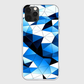Чехол для iPhone 12 Pro Max с принтом Голубой полигон в Петрозаводске, Силикон |  | абстракция | бумага | геометрия | грани | изгиб | линии | полигоны | полосы | постель | розовый | сочетания | текстура | треугольники
