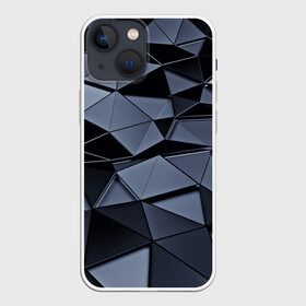 Чехол для iPhone 13 mini с принтом Abstract Gray в Петрозаводске,  |  | абстракция | бумага | геометрия | грани | изгиб | линии | полигоны | полосы | постель | розовый | сочетания | текстура | треугольники