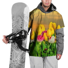 Накидка на куртку 3D с принтом Бутоны тюльпана в Петрозаводске, 100% полиэстер |  | 