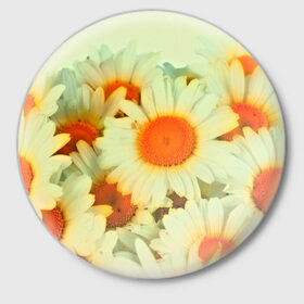 Значок с принтом Подсолнух в Петрозаводске,  металл | круглая форма, металлическая застежка в виде булавки | flower | лето | полевой цветок | цветочки | цветы